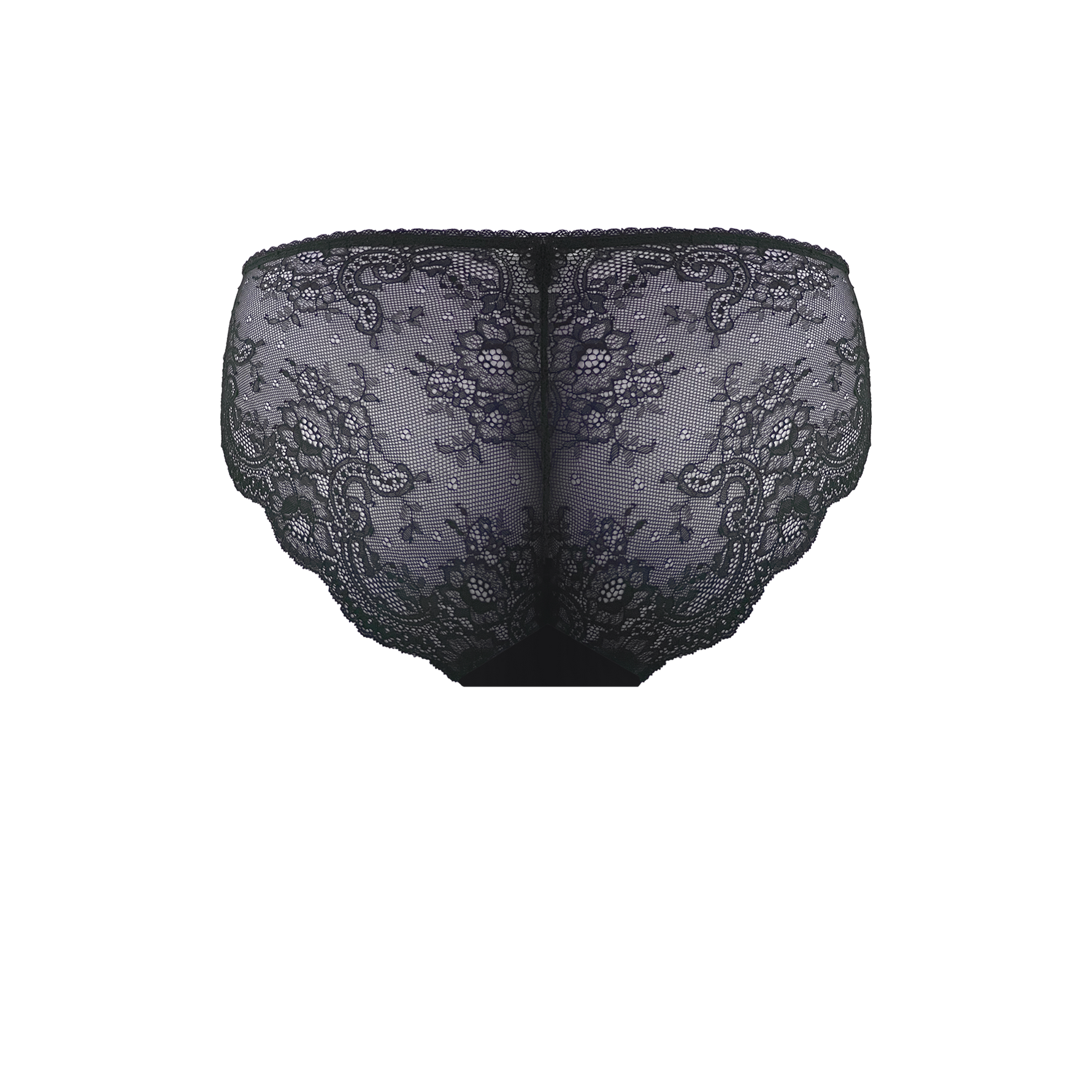 Immogene Olivia Gender Euphoric Lingerie Comfort fit/Smppthing Fit Back image Black lace lingerie for trans femmes (panties, no tucking, mtf, trans women, trans underwear, gender affirming lingerie)